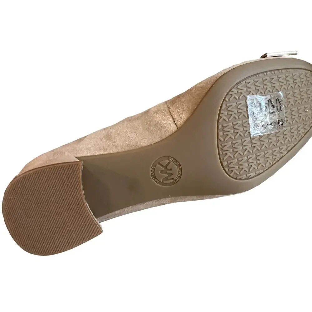 Michael Kors modest nude suede low heels bow detail 6